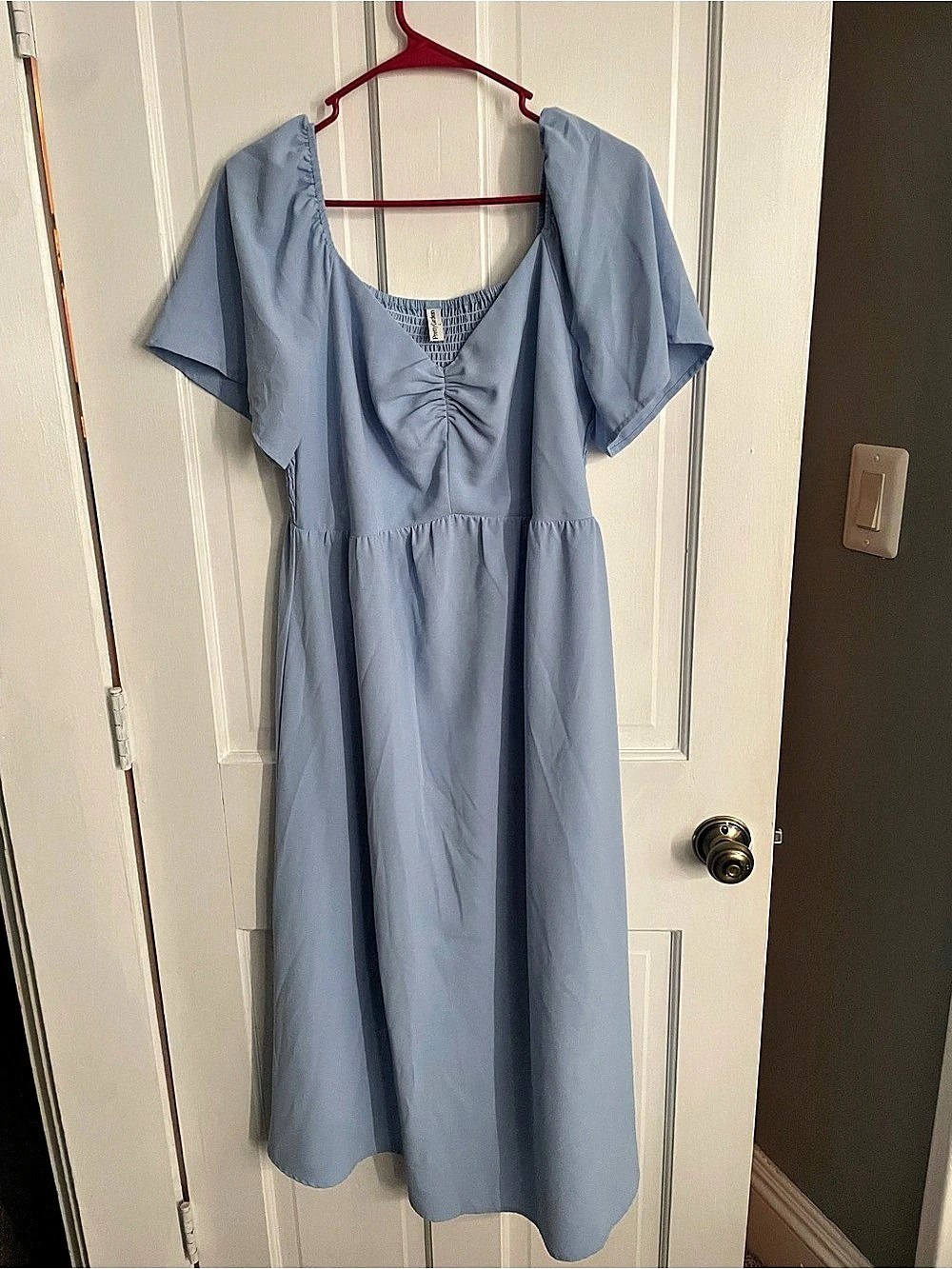 PrettyGarden Maternity Women's Casual Summer Midi Dress Puffy Short Sleeve